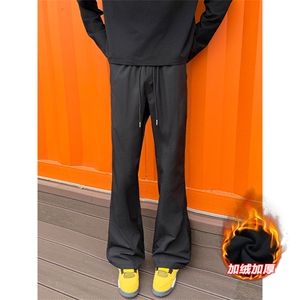 冬季加绒加厚大码休闲拖地微喇斜切冲锋裤男K24131J加绒-特P18,男装卫衣,电商A001-1