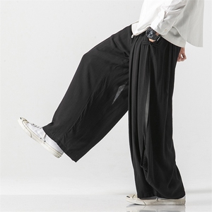夏 大码风棉麻裤宽松休闲长裤双层汉服薄款飘逸垂感 K77/P100图片