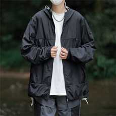 冰丝防晒衣男夏季薄款户外运动连帽冲锋外套防紫外线防晒服，男装防晒衣，星座410-7