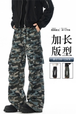 迷彩裤子男生190高个子加长工装裤直筒休闲卫裤阔腿运动裤KZ086，男装休闲裤，电商B312