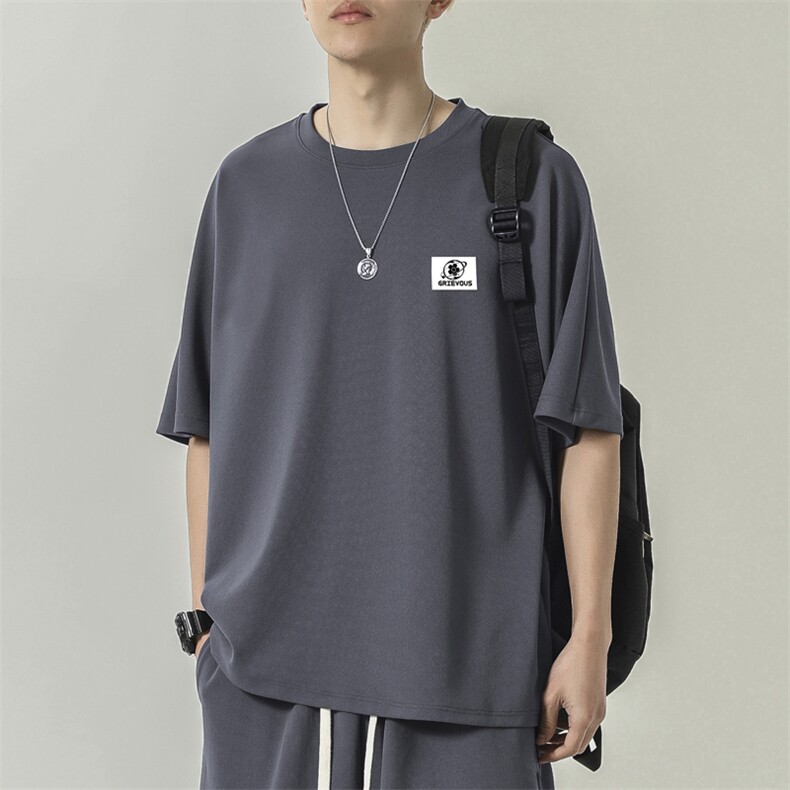 运动夏季跑步冰丝速干短袖夏装薄款透气宽松休闲TT316-特批-36,男装T恤,星座718