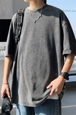 2024夏季新款港风外景大码水洗7色短袖T恤M-5XHT23115-特P20，男装T恤，电商A022