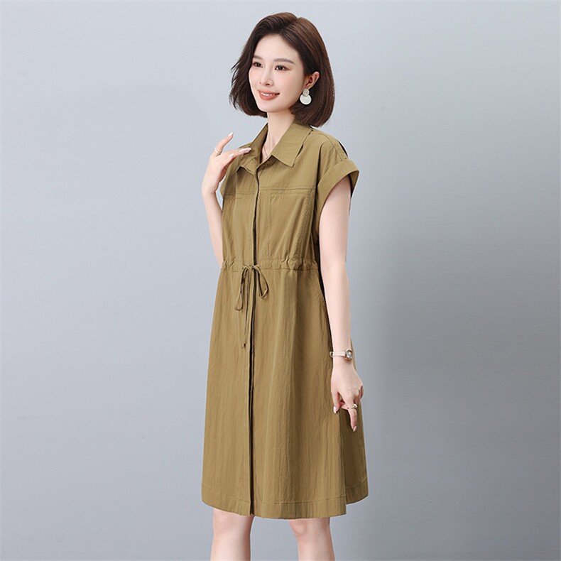 衬衫连衣裙女夏季2025新款小个子气质洋气休闲宽松遮肚子显瘦裙子,女装连衣裙,玛其路