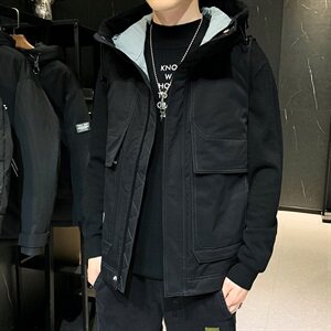 80%灰鸭绒冬装新款羽绒马甲男连帽大码无袖背心外套8502