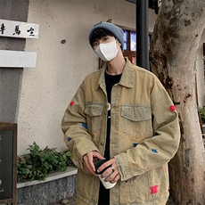 美式街头做旧复古牛仔衣男女宽松潮牌夹克外套JK05526-P78，男装夹克，星座308B-2