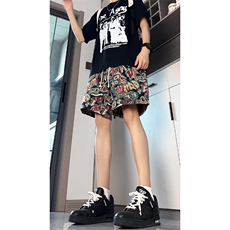 数据新款夏威夷民族风短裤男女抽绳夏季潮牌运动裤子DK2526P25，男装牛仔裤，电商A128