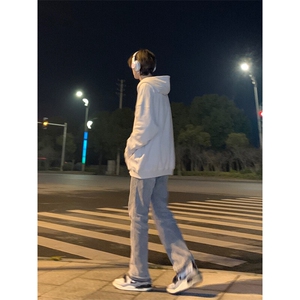 美式hiphop纯色修身直筒牛仔裤 控价68图片