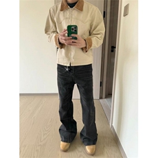 美式Cleanfit做旧黑灰牛仔裤男宽松直筒百搭显瘦微喇裤LB2233-P48，男装牛仔裤，星座1008