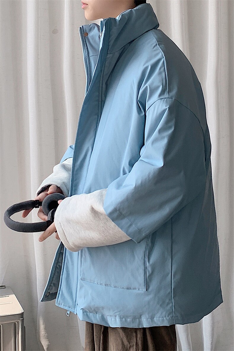 2023冬装男士纯色棉衣假两件袖子拼接棉服外套潮 A071-Y271-P120图片