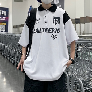 美式复古短袖POLO衫男女款夏季情侣潮半袖PL093-P35图片