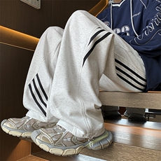 秋冬新款条纹织带卫裤长裤加绒加厚XZ604-K106JR-特P50控88，男装休闲裤，星座604