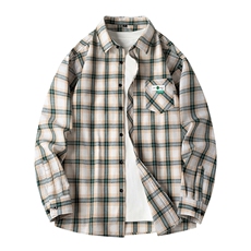 25年春季格纹衬衫长袖大码宽松落肩现货DS-C323-1-2330-特批30，男装衬衫，电商C323-1