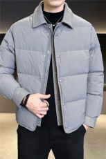 90新标假两件白鸭绒加厚保暖简约休闲羽绒服外套75511-P290，男装羽绒服，电商A413