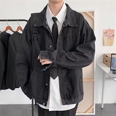 牛仔外套男韩版潮流痞帅衣服炸街工装夹克春秋原宿风外衣J409，男装夹克，星座1116A-1（原606A）