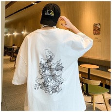 夏季高街龙年斑驳印花短袖T恤大码M~5XLXZ604-DT216-P25控39，男装T恤，星座604