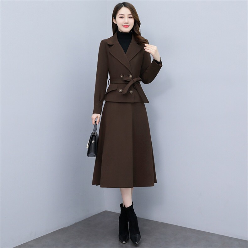 罗得堡2023冬装新款呢料外套套装7023,女装套装/套裙,罗得堡