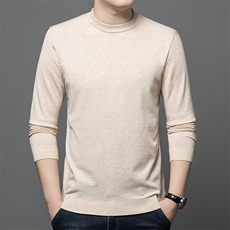 QS-K4-23102秋冬新款男士圆领纯色长袖针织衫休闲打底衫毛衣，男装针织衫/毛衣，电商B360A（原721A）