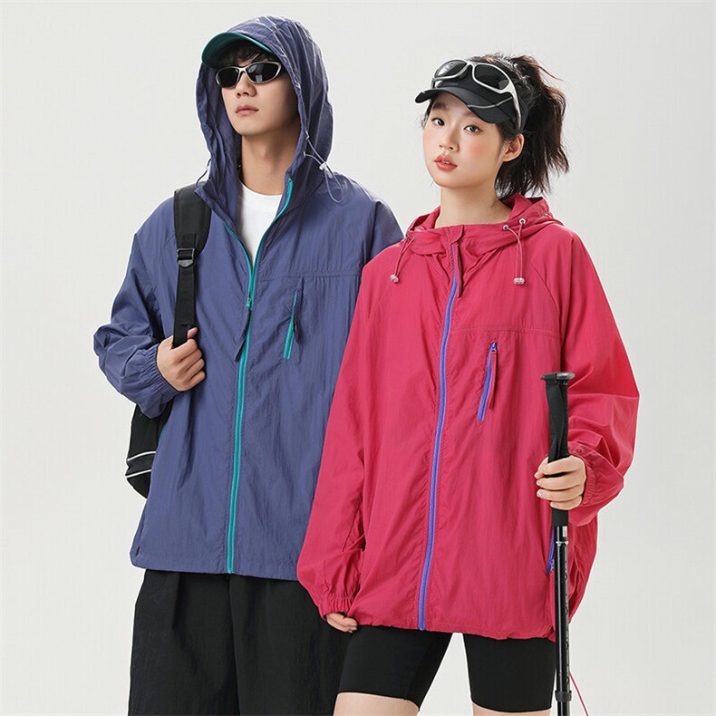 夏季中性风高品质50D尼龙皱时尚纯色防晒衣DSA157B-F7730-P55，男装防晒衣，电商A157B