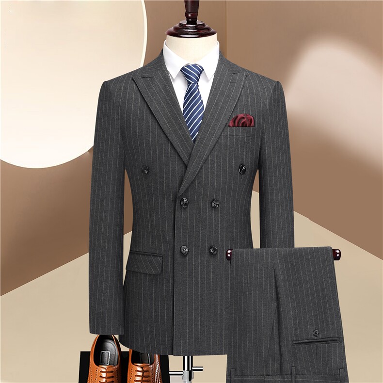 高品质微弹三件套胸花需另配，男装西服套装，电商D210