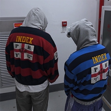 美式复古连帽条纹拼色个性街头卫衣LY120-P68，男装卫衣，星座610A-1