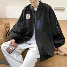 2024秋冬韩版ins运动立领衣服开衫外套男港风休闲夹克W6501-P62，男装夹克，星座512-2