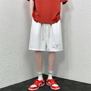 HD74238-P22 华夫格短裤男大码宽松五分裤男直筒中裤图片