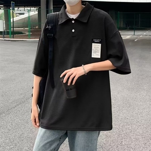 夏季流行青年男生短袖POLO衫衬衣休闲宽松舒适吸汗上衣图片