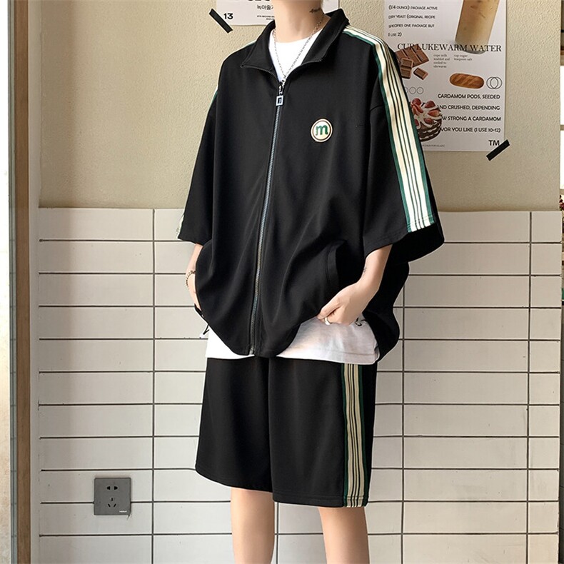 现货TZ2316-P70控98直播大码抖音供货菠萝格两件套学生套装,男装休闲套装,电商D232