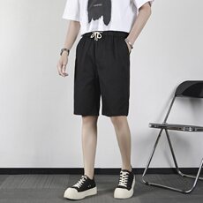短裤夏男士休闲薄款五分裤工装男士裤宽松运动系绳沙滩裤VS853，男装牛仔裤，星座1116A-2（原606A-1）