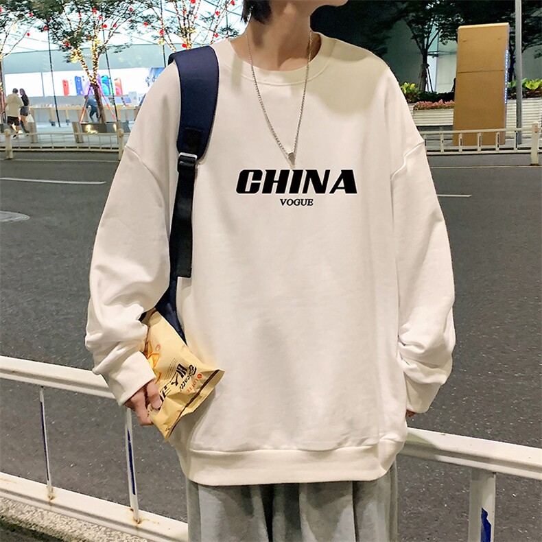 S6001-P28 加绒款-P33 秋季圆领卫衣男大码韩版宽松长袖外套图片
