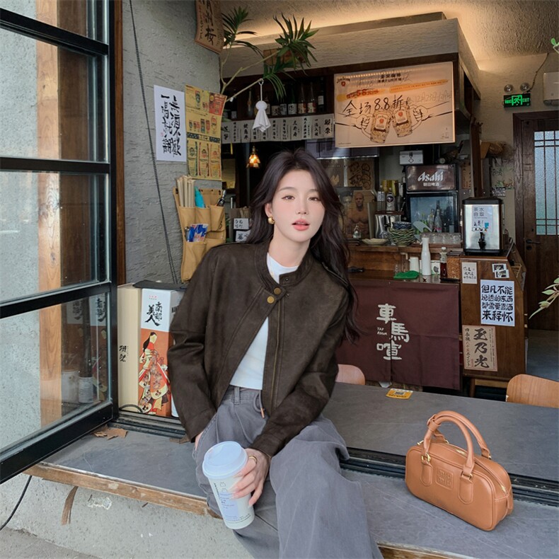2025年春季现货高品质机车服皮衣外套,女装皮衣,臻衣坊