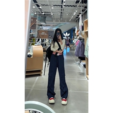 抖音品质秋季新款潮流美式拼接宽松休闲裤B315-K24355-特p40-控78，男装休闲裤，电商B315