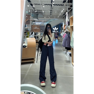 抖音品质秋季新款潮流美式拼接宽松休闲裤B315-K24355-特p40-控78图片