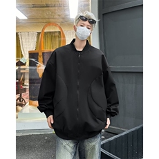 2024新款夹克男士春秋季时尚休闲宽松纯色情侣棒球服外套W9335，男装夹克，星座506