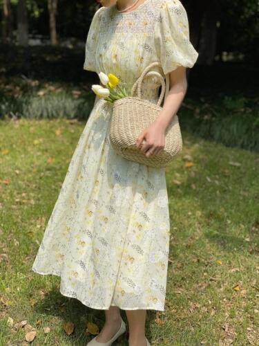 重功碎花连衣裙，女装连衣裙，Must Bloom绽放