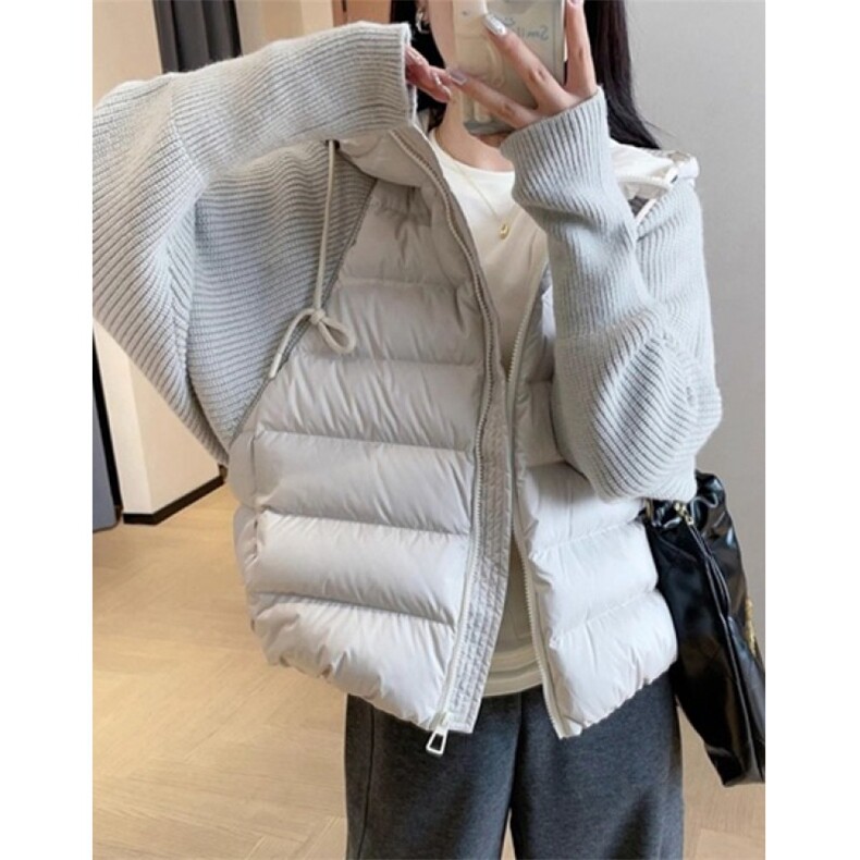 高品质针织袖拼接假两件短款棉服外套羽绒棉衣女冬M555,男装棉衣,星座1116A（原606A-3）