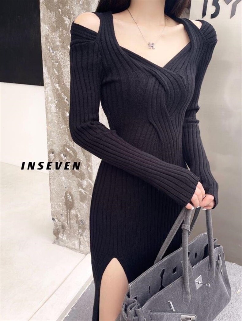 冬季新款针织毛衣裙，女装针织衫/毛衣，INSEVEN