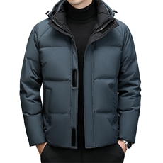 冬季男士鸭绒羽绒服时尚面包服保暖加绒男品质潮服可脱卸帽外套，男装羽绒服，钱塘6003（原4033）