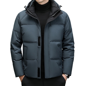 冬季男士鸭绒羽绒服时尚面包服保暖加绒男品质潮服可脱卸帽外套图片
