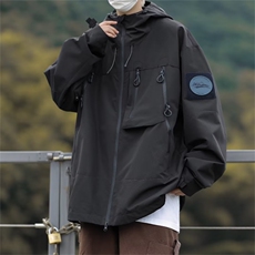 美式机能连帽冲锋衣外套男女春秋新款山系防水运动夹克WT085-P70，男装夹克，星座1008