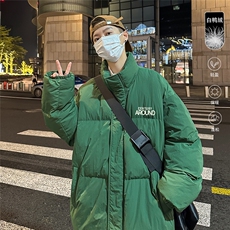 港风冬季新款立领白鸭绒羽绒服男潮宽松印花YR6191P195控258，男装羽绒服，电商A268A