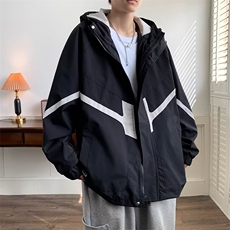 美式棒球服连帽冲锋衣男款痞帅ins潮飞行员夹克JM274-P70，男装夹克，星座1109-3