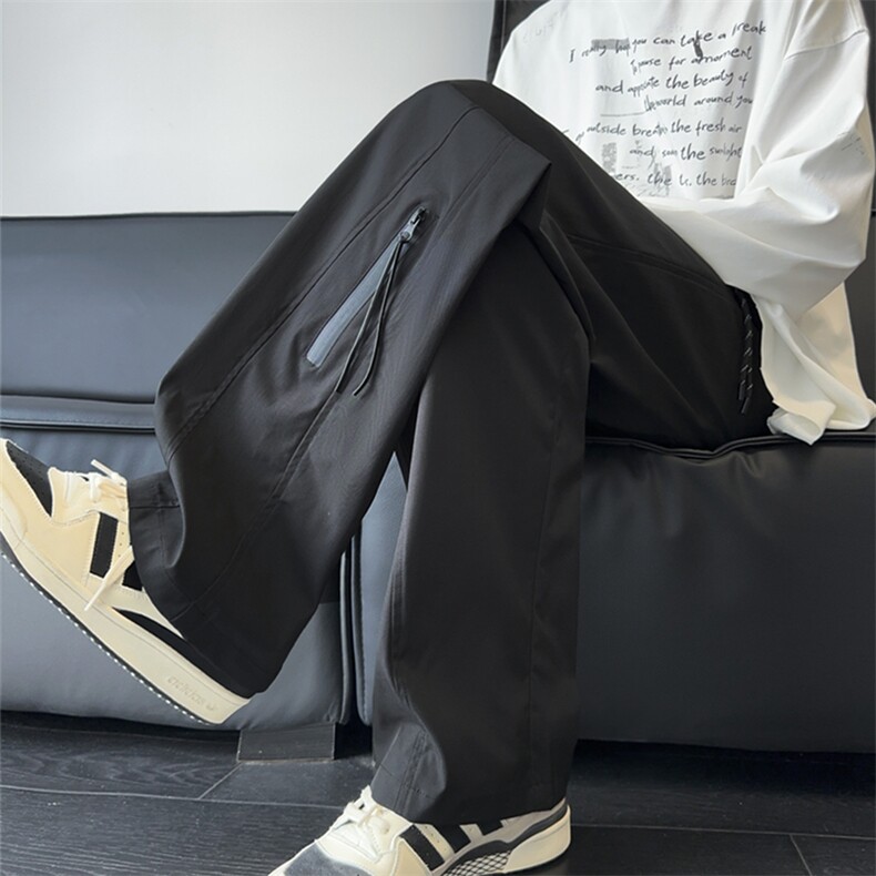 秋季新款休闲裤男宽松拉链工装裤直筒冲锋裤长裤K9908-P45控68，男装工装外套，星座209-2