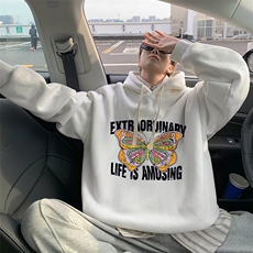8XL连帽卫衣男大码胖子帽衫大号运动服WY2366-P35加绒款-P40，男装卫衣，电商A040