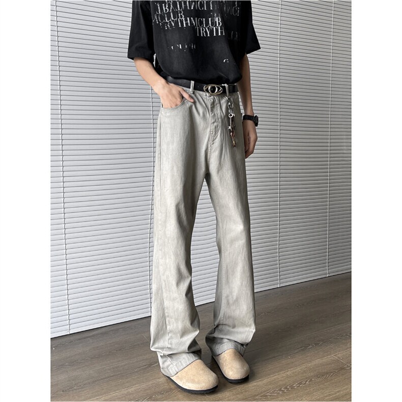 2025新款美式高街廓形休闲裤直筒微喇男女vibe裤子现货K8455-P45,男装休闲裤,星座512-3