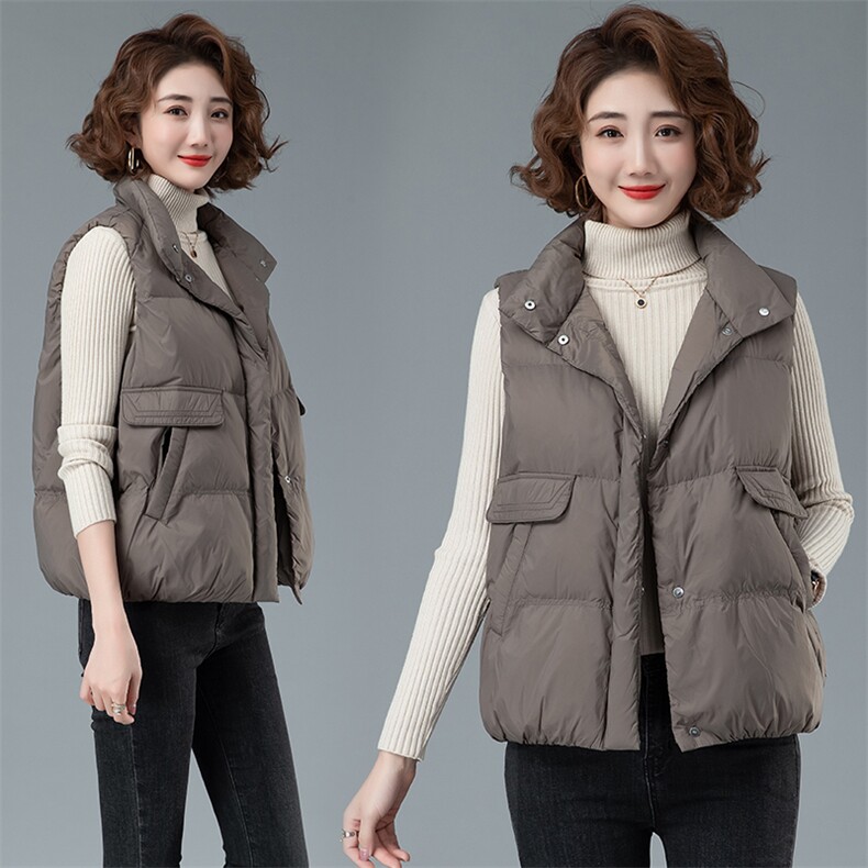 羽绒马甲女短款2022秋冬新款韩版宽松轻薄羽绒服背心坎肩马夹图片