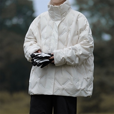F53-P902024新款冬季菱形格棉服男款美式高街潮牌立领棉衣外套，男装棉衣，星座512-6