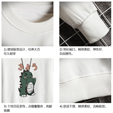 S6037-P28加绒款-P33秋季圆领卫衣男大码韩版宽松长袖外套网格，男装卫衣，电商A040A