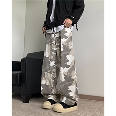 GX3078P45沙漠迷彩宽松直筒休闲牛仔裤美式工装男女休闲裤阔腿裤，男装牛仔裤，星座1108-5