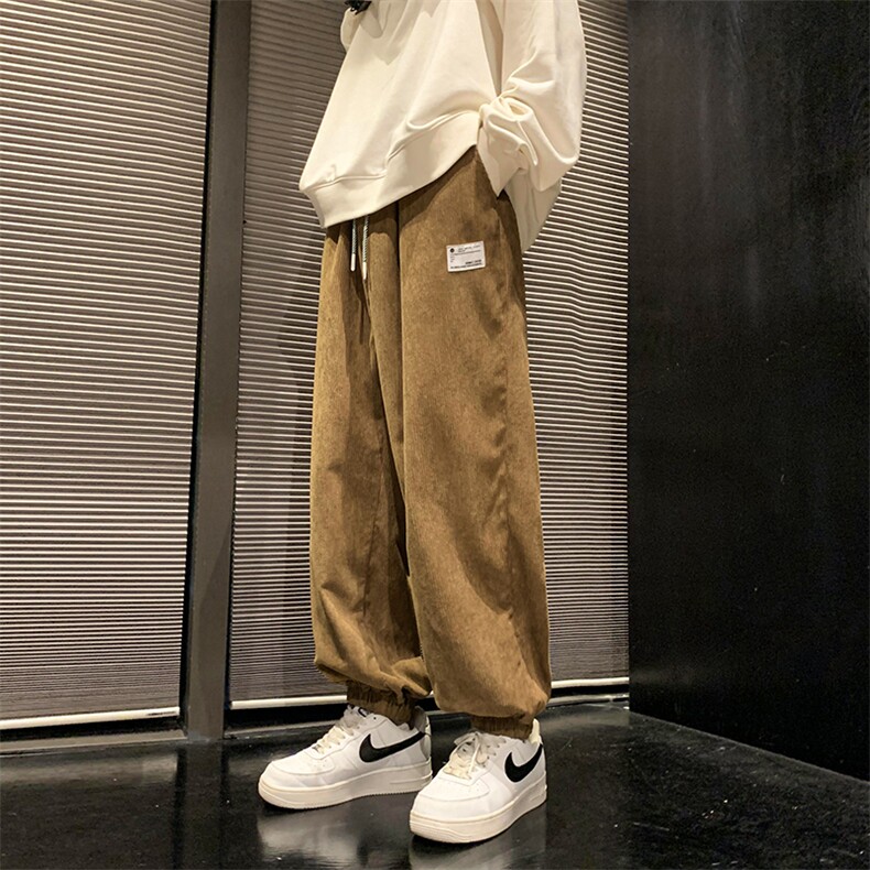 2025男装宽松休闲四季新款港风束脚抽绳运动休闲卫裤DM183-P40,男装休闲裤,电商D321-1
